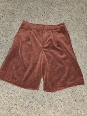 Vintage Rust Corduroy High-Waist Shorts